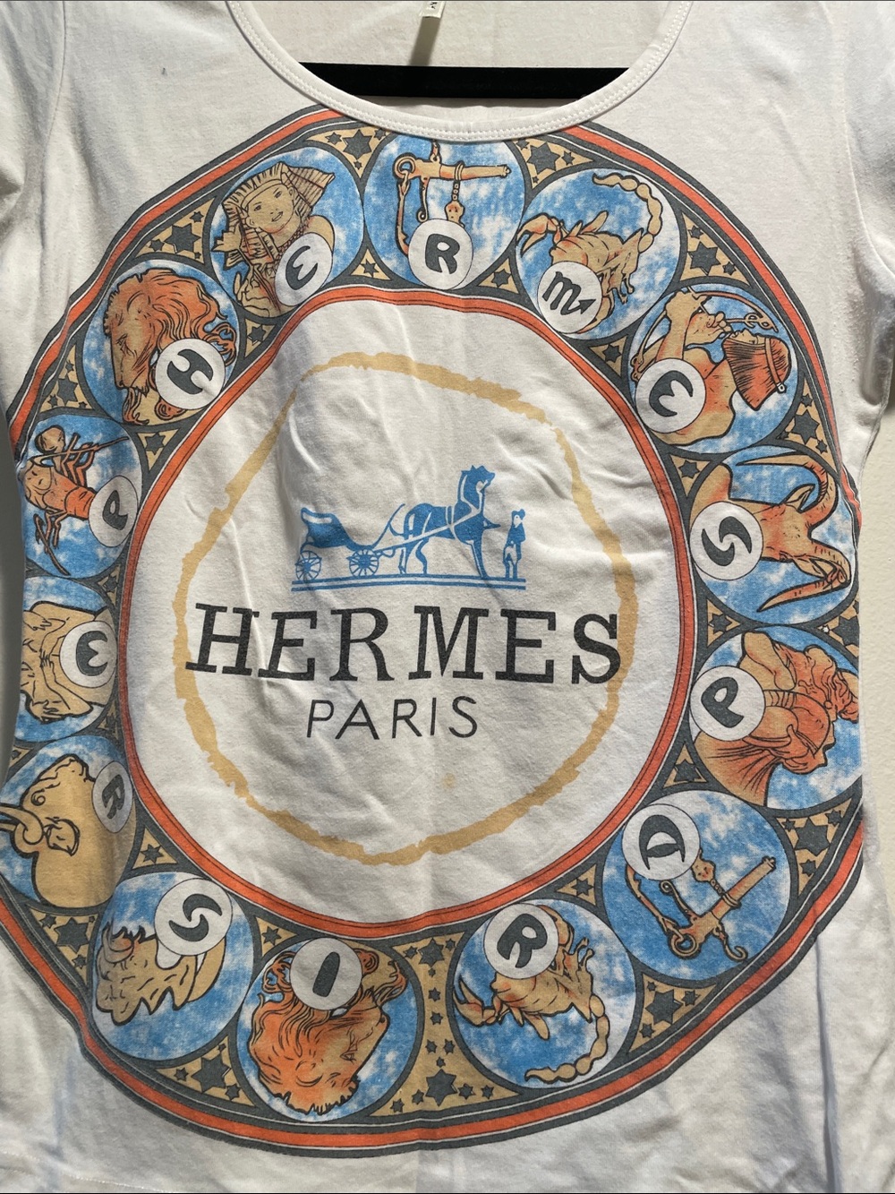 Hermes Constellation Astrological Circle White Short Sleeve Tee - Picture 6 of 14